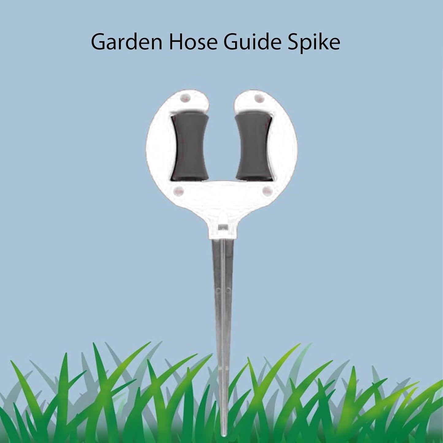 Garden Hose Guide Stakes 3 Pack with Swivel Roller and Iron Stake
