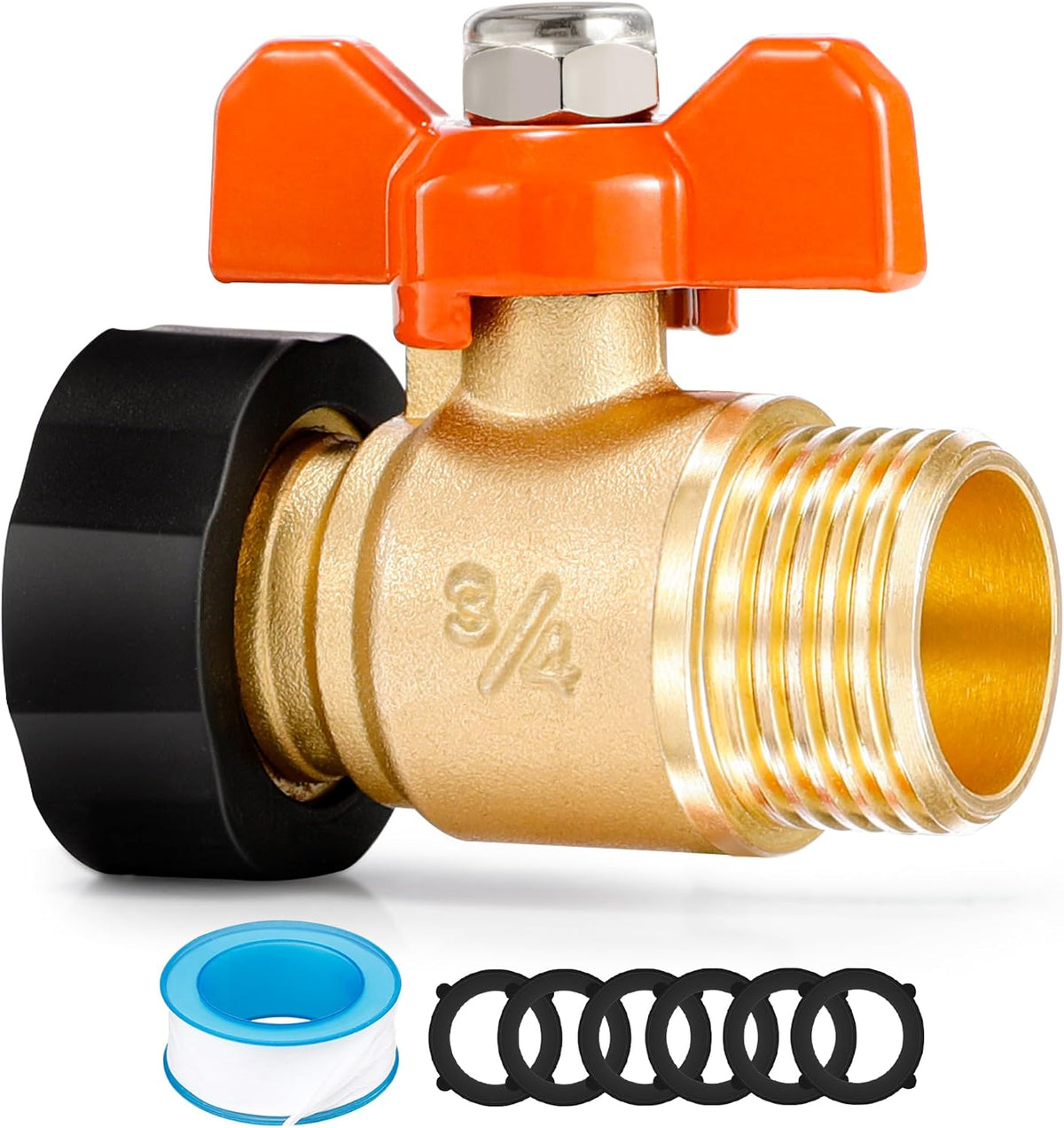 360° Rotatable Garden Hose Splitter 2026 Upgrade 3/4" GHT Swivel Brass Hose Splitter, High Flow Spigot Splitter with Seperately Shut Off Valves, Heavy Duty Faucet Splitter for Outdoor Garden Courtyard
