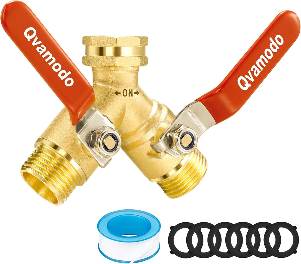 360° Rotatable Garden Hose Splitter 2026 Upgrade 3/4" GHT Swivel Brass Hose Splitter, High Flow Spigot Splitter with Seperately Shut Off Valves, Heavy Duty Faucet Splitter for Outdoor Garden Courtyard