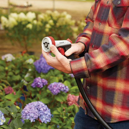 Pro Heavy Duty Garden Hose Nozzle with 5 Adjustable Spray Patterns, Water Hose Nozzle for Watering Garden or Lawn, Silver