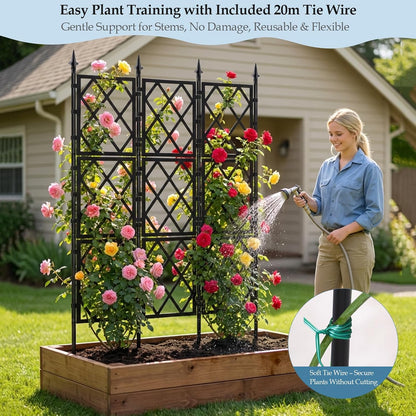5.25FT Metal Garden Trellis for Climbing Plants Outdoor Indoor