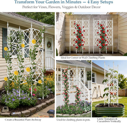 5.25FT Metal Garden Trellis for Climbing Plants Outdoor Indoor