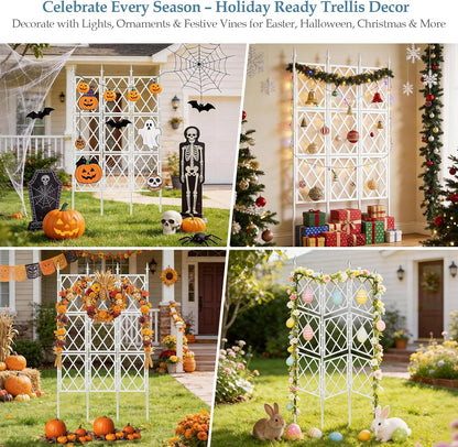 5.25FT Metal Garden Trellis for Climbing Plants Outdoor Indoor