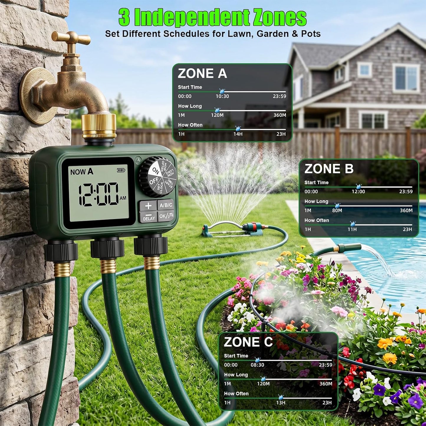 Water Timer for Outdoor Garden Hose, Sprinkler Timer for Garden