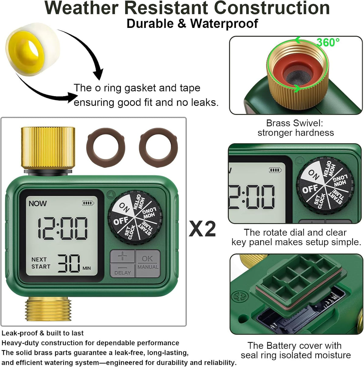 Water Timer for Outdoor Garden Hose, Sprinkler Timer for Garden