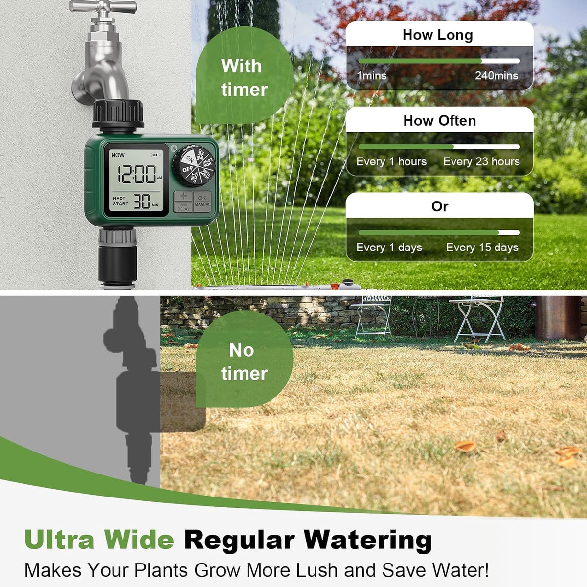 Water Timer for Outdoor Garden Hose, Sprinkler Timer for Garden
