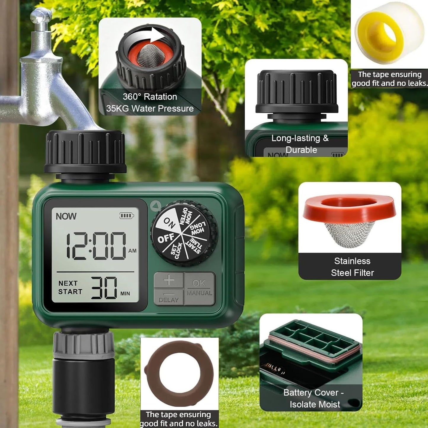Water Timer for Outdoor Garden Hose, Sprinkler Timer for Garden