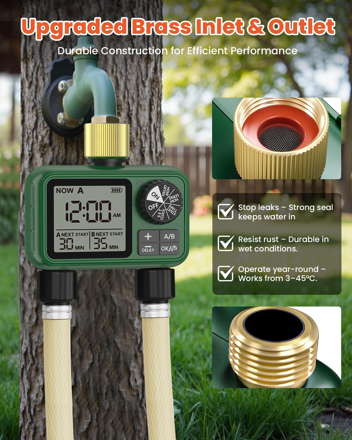 Water Timer for Outdoor Garden Hose, Sprinkler Timer for Garden