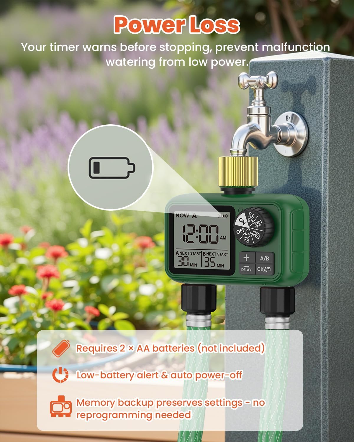Water Timer for Outdoor Garden Hose, Sprinkler Timer for Garden