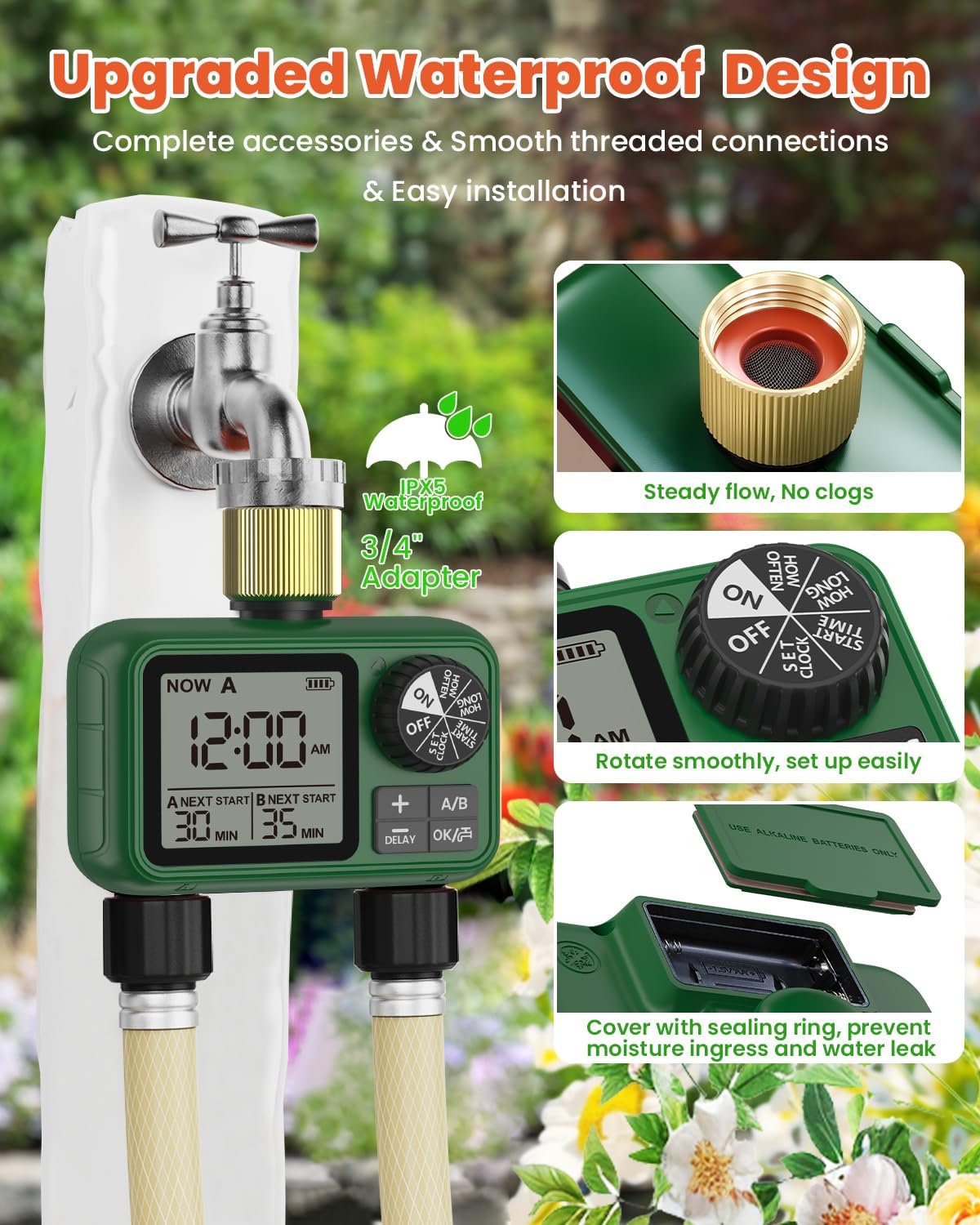 Water Timer for Outdoor Garden Hose, Sprinkler Timer for Garden