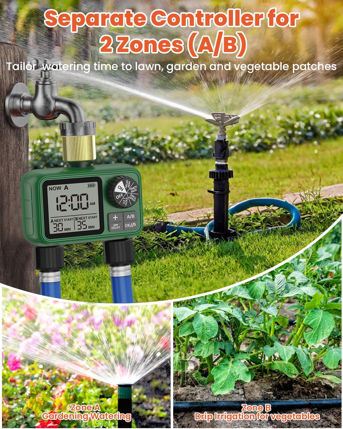 Water Timer for Outdoor Garden Hose, Sprinkler Timer for Garden