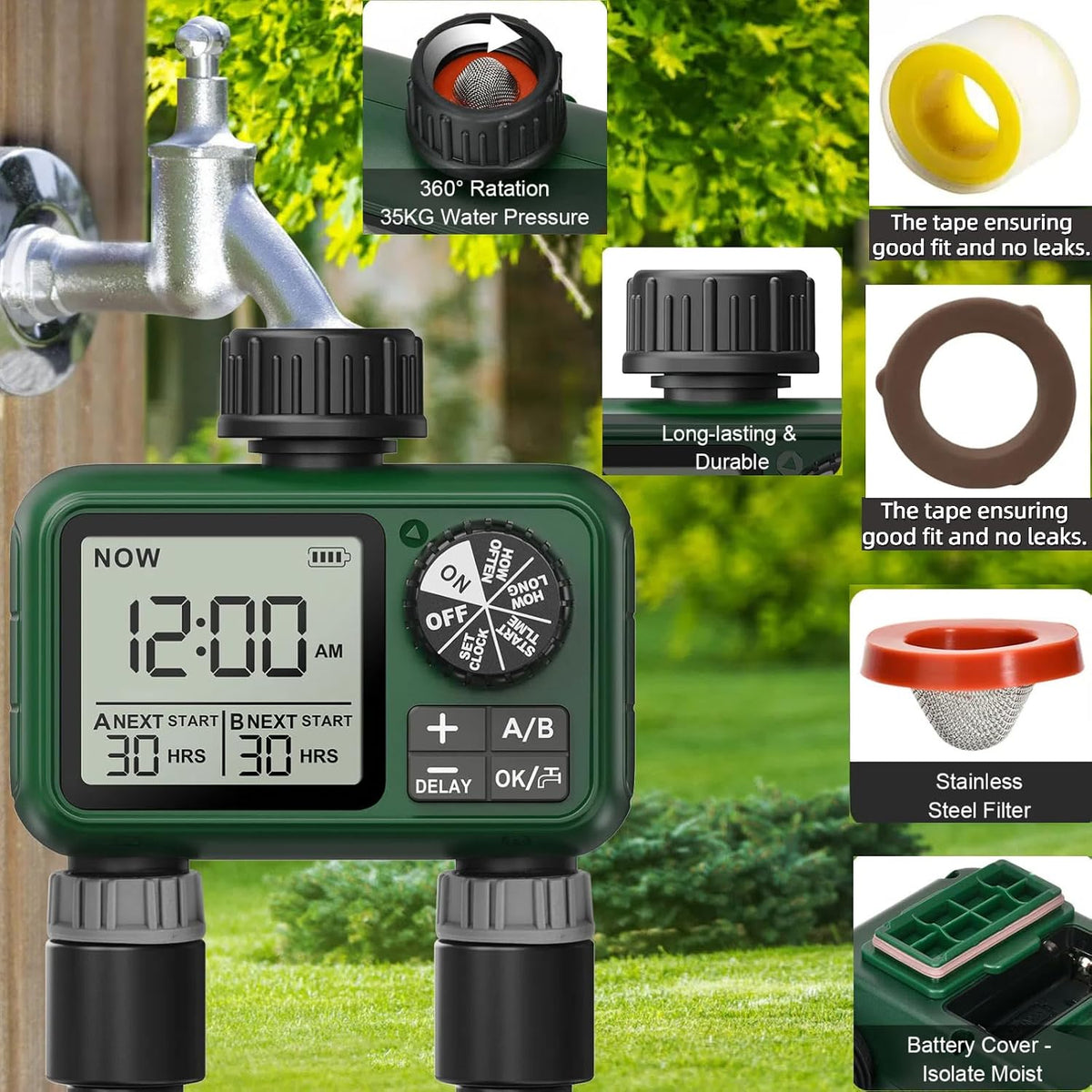 Water Timer for Outdoor Garden Hose, Sprinkler Timer for Garden