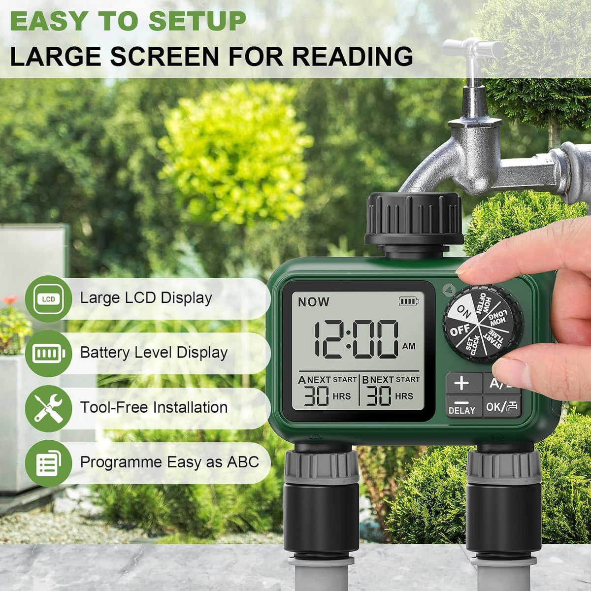 Water Timer for Outdoor Garden Hose, Sprinkler Timer for Garden