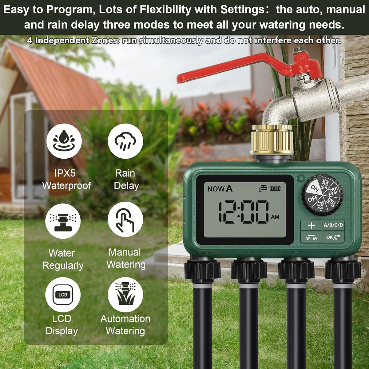 Water Timer for Outdoor Garden Hose, Sprinkler Timer for Garden