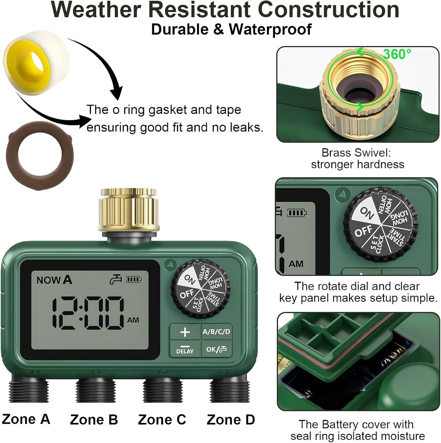 Water Timer for Outdoor Garden Hose, Sprinkler Timer for Garden
