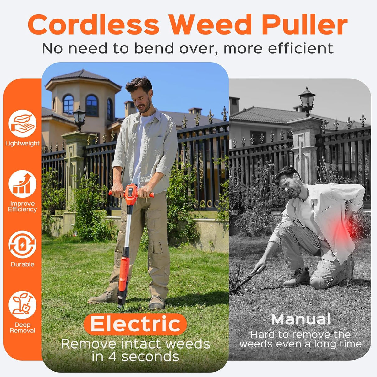 Weed Puller Tool, 21V Powerful Garden Tools Electric Weeding Tool