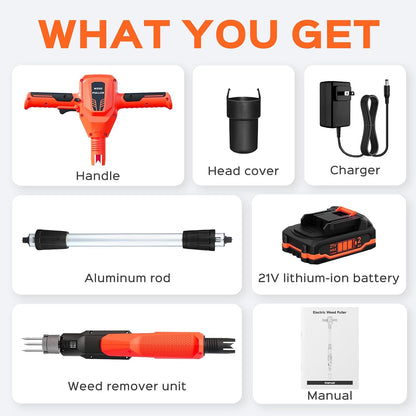 Weed Puller Tool, 21V Powerful Garden Tools Electric Weeding Tool