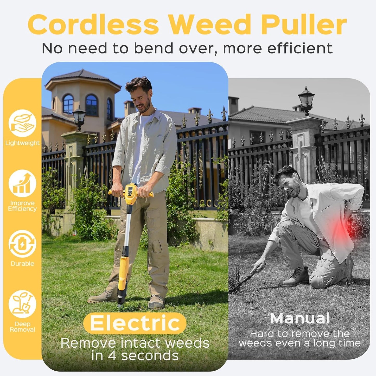 Weed Puller Tool, 21V Powerful Garden Tools Electric Weeding Tool