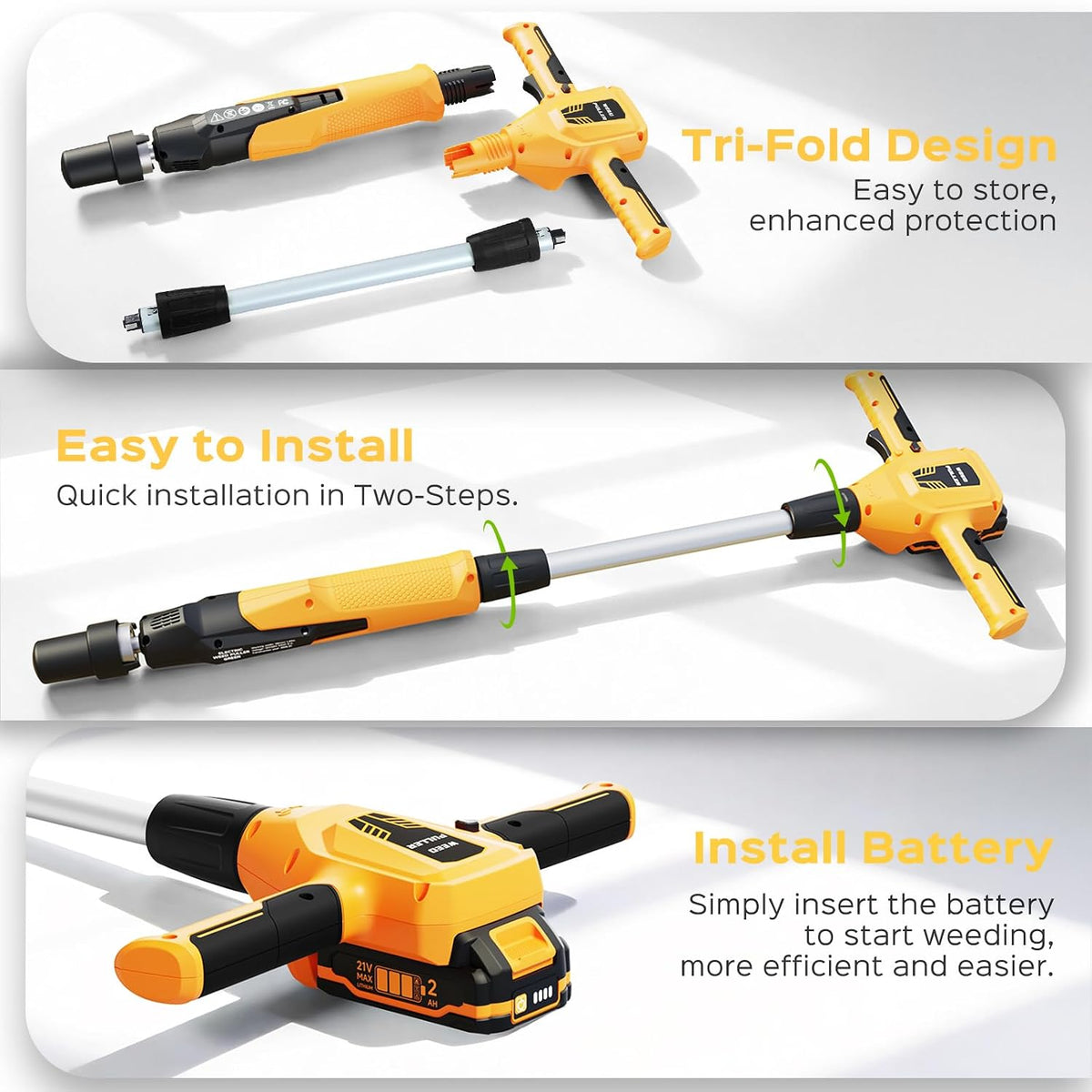 Weed Puller Tool, 21V Powerful Garden Tools Electric Weeding Tool