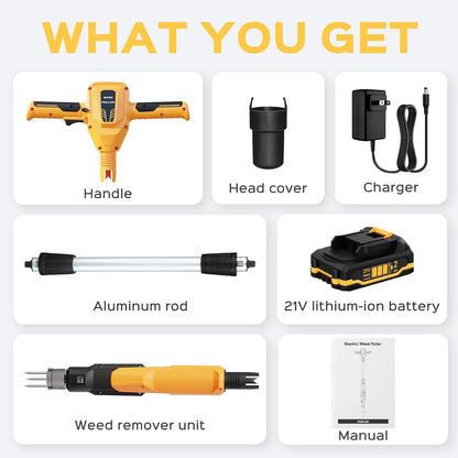 Weed Puller Tool, 21V Powerful Garden Tools Electric Weeding Tool