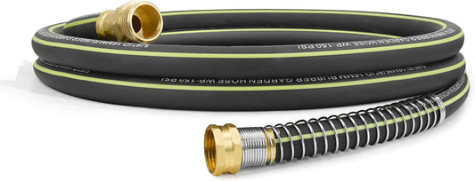 Flexible Short Leader Garden Hose 10ft, 5/8" Hybrid Rubber Hose Heavy Duty