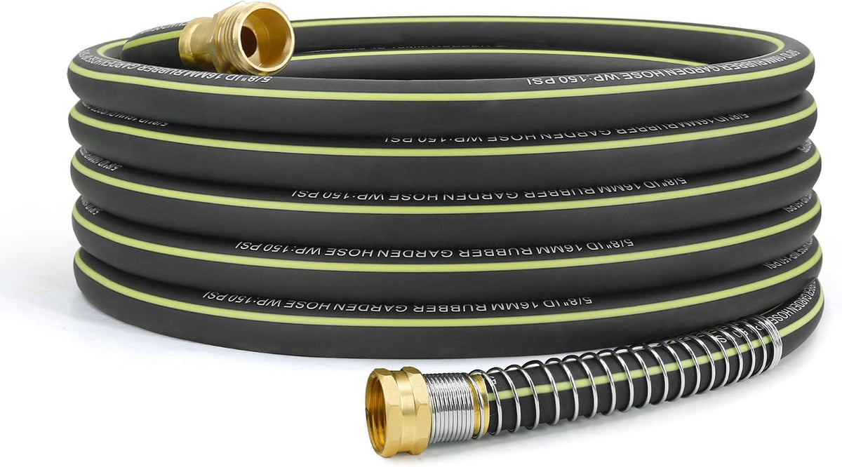 Flexible Short Leader Garden Hose 10ft, 5/8" Hybrid Rubber Hose Heavy Duty
