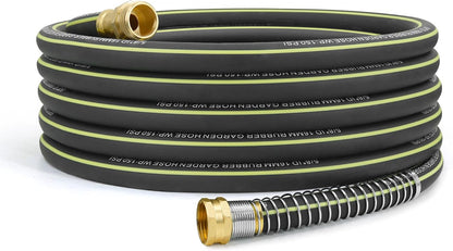 Flexible Short Leader Garden Hose 10ft, 5/8" Hybrid Rubber Hose Heavy Duty