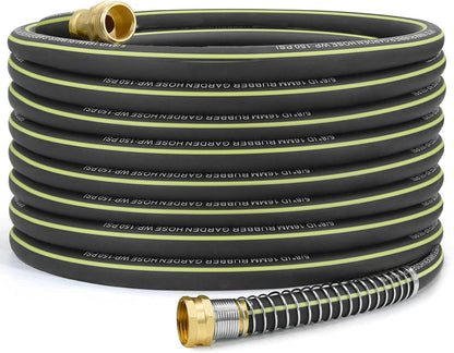 Flexible Short Leader Garden Hose 10ft, 5/8" Hybrid Rubber Hose Heavy Duty