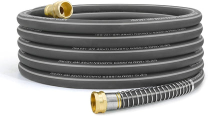 Flexible Short Leader Garden Hose 10ft, 5/8" Hybrid Rubber Hose Heavy Duty