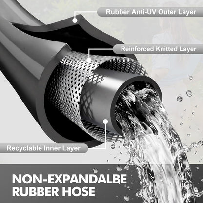 Flexible Short Leader Garden Hose 10ft, 5/8" Hybrid Rubber Hose Heavy Duty