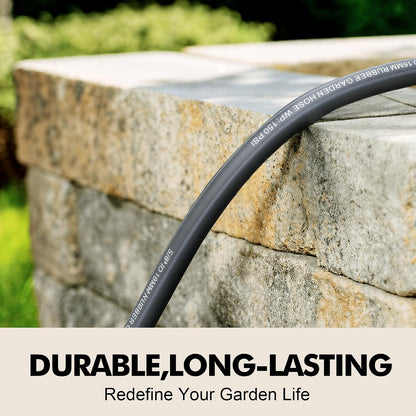 Flexible Short Leader Garden Hose 10ft, 5/8" Hybrid Rubber Hose Heavy Duty