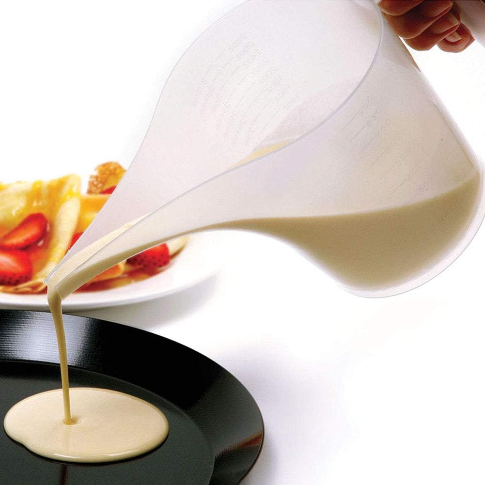 Funnel Pitcher, Measuring Cup with Long Spout Large Capacity Easy Pour Cup for Bakeware Oils Watering Plants (As Shown)