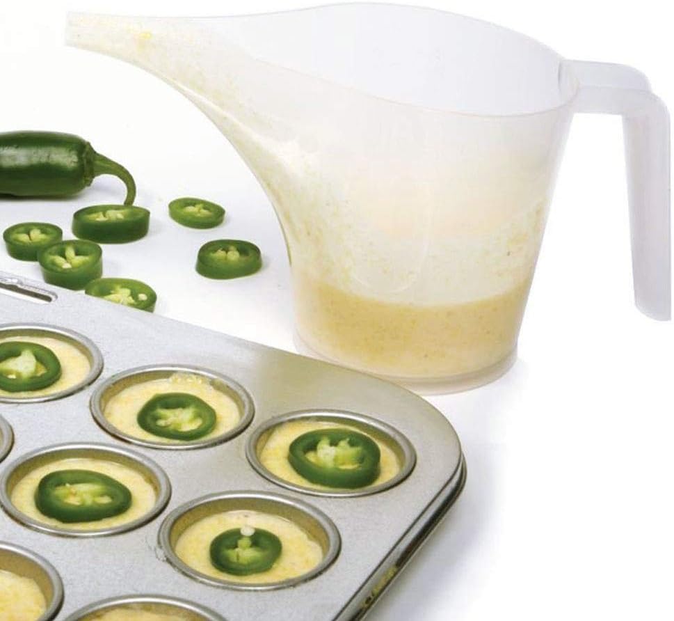 Funnel Pitcher, Measuring Cup with Long Spout Large Capacity Easy Pour Cup for Bakeware Oils Watering Plants (As Shown)