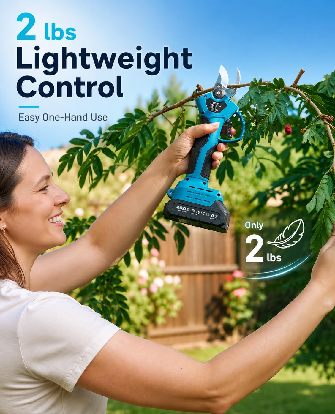 Electric Pruning Shears, 1.4" Cutting Cordless Pruner for Gardening