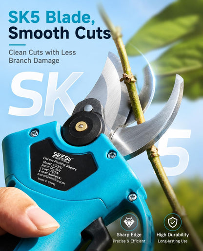 Electric Pruning Shears, 1.4" Cutting Cordless Pruner for Gardening