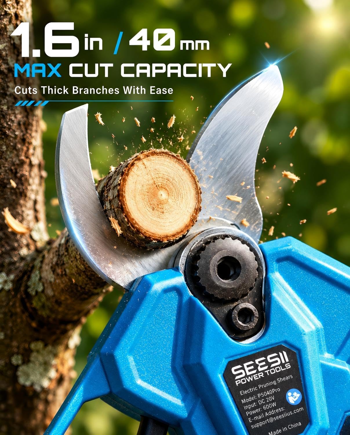 Electric Pruning Shears, 1.4" Cutting Cordless Pruner for Gardening