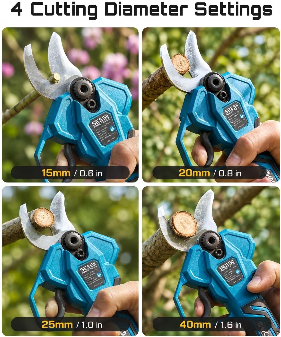 Electric Pruning Shears, 1.4" Cutting Cordless Pruner for Gardening