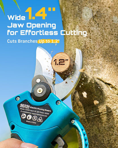 Electric Pruning Shears, 1.4" Cutting Cordless Pruner for Gardening