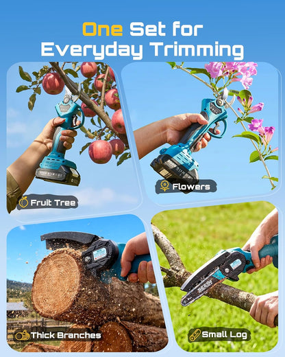Electric Pruning Shears, 1.4" Cutting Cordless Pruner for Gardening