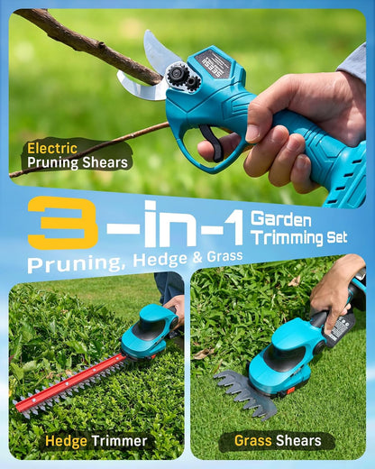 Electric Pruning Shears, 1.4" Cutting Cordless Pruner for Gardening