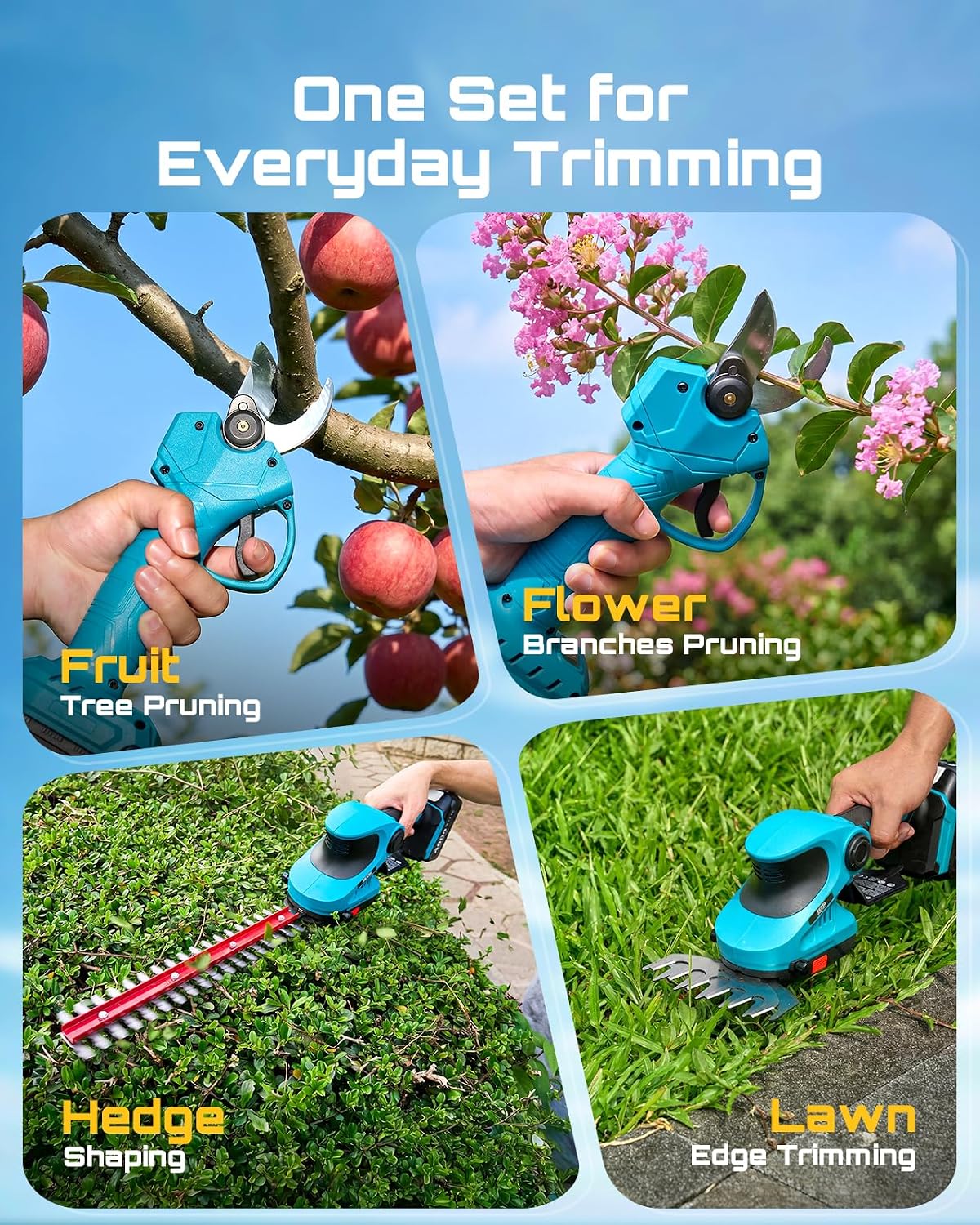 Electric Pruning Shears, 1.4" Cutting Cordless Pruner for Gardening