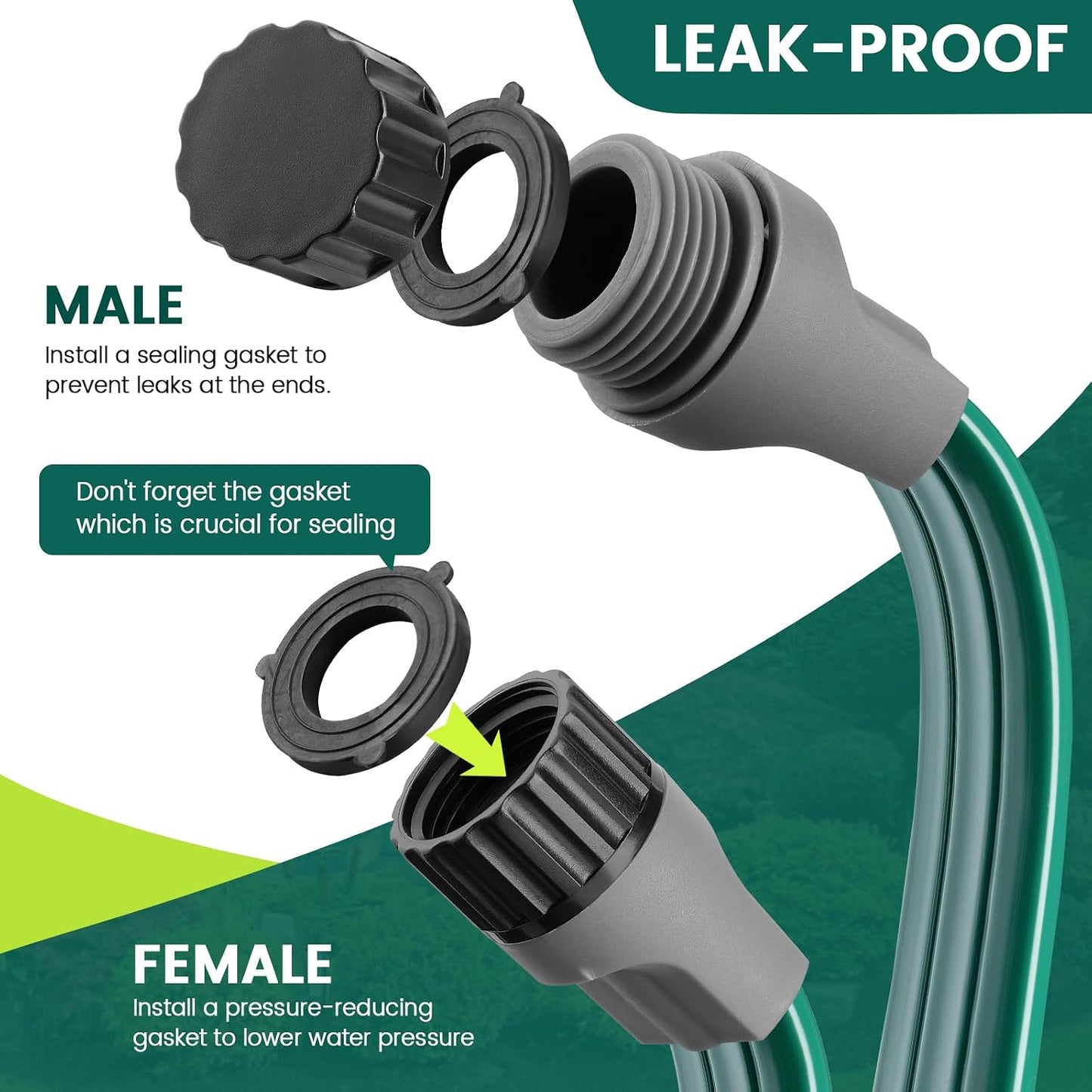 Soaker Sprinklers Hose 2 pack, Garden Drip Soaker Watering