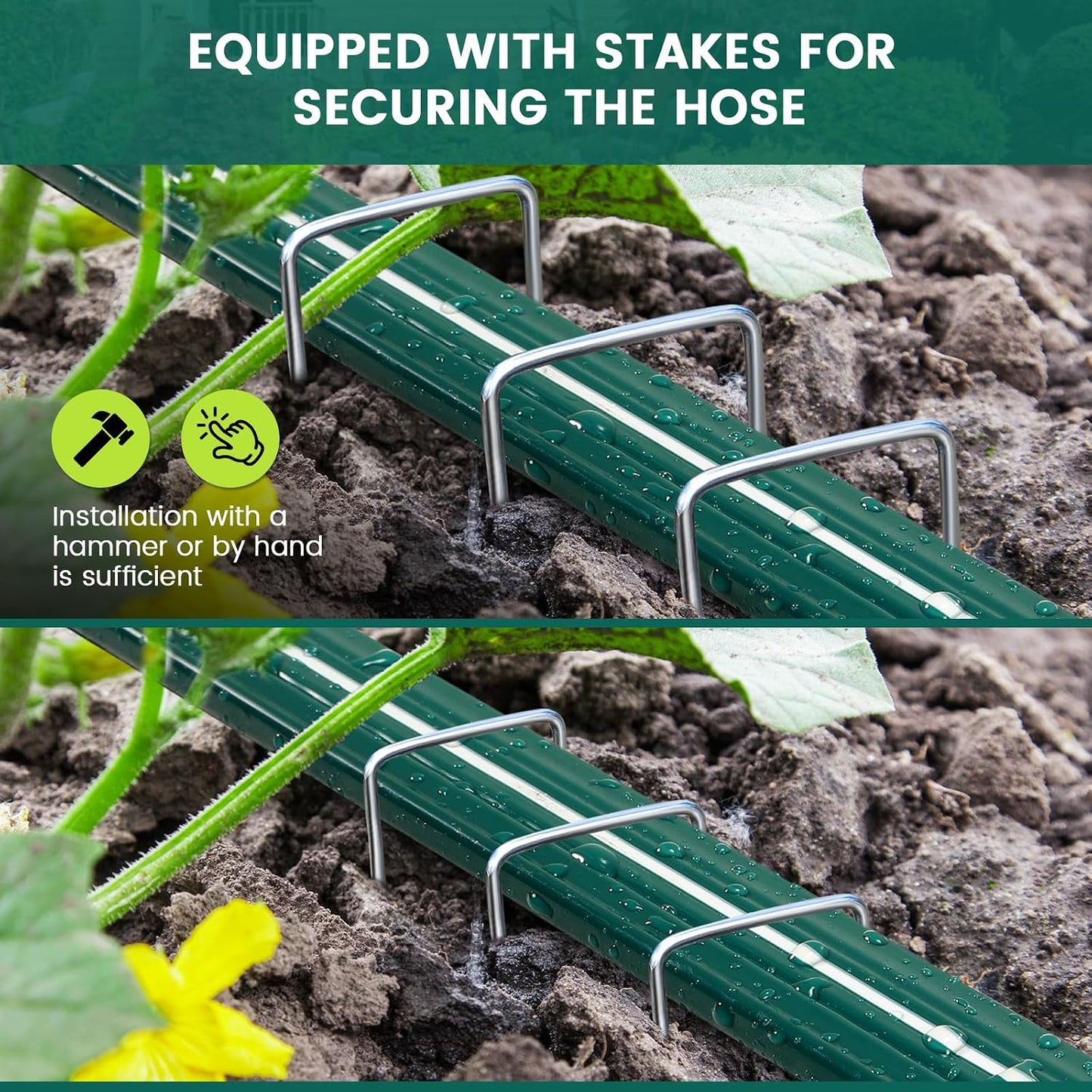 Soaker Sprinklers Hose 2 pack, Garden Drip Soaker Watering