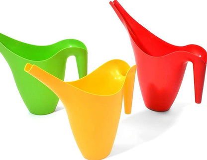 Ashman Set of 6 Watering Cans, Indoor and Outdoor Use, Red, Green, Yellow, 2 Liter Capacity, 6 Pack