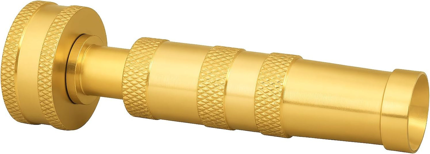 Adjustable High Pressure Garden Hose Nozzle - Brass Sprayer with Ball Valve, 3/4 GHT Thread for Car Washing, Garden Watering & Heavy Duty Cleaning
