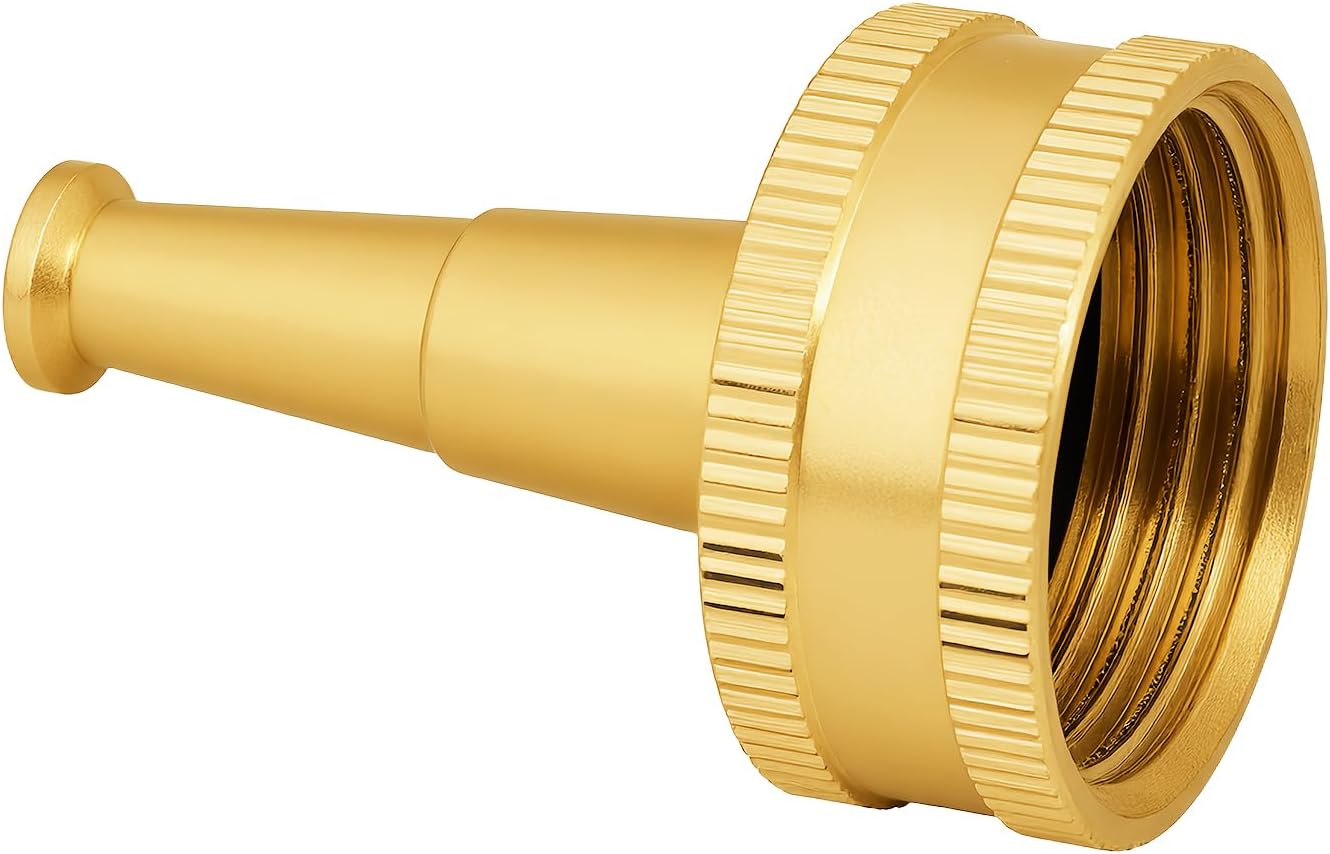 Adjustable High Pressure Garden Hose Nozzle - Brass Sprayer with Ball Valve, 3/4 GHT Thread for Car Washing, Garden Watering & Heavy Duty Cleaning
