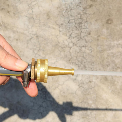 Adjustable High Pressure Garden Hose Nozzle - Brass Sprayer with Ball Valve, 3/4 GHT Thread for Car Washing, Garden Watering & Heavy Duty Cleaning