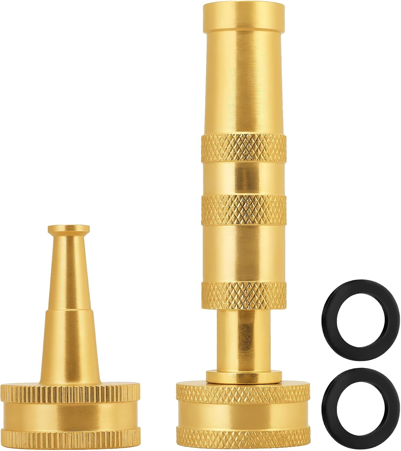 Adjustable High Pressure Garden Hose Nozzle - Brass Sprayer with Ball Valve, 3/4 GHT Thread for Car Washing, Garden Watering & Heavy Duty Cleaning