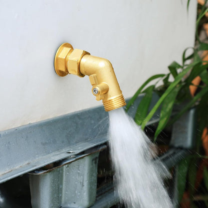 Adjustable High Pressure Garden Hose Nozzle - Brass Sprayer with Ball Valve, 3/4 GHT Thread for Car Washing, Garden Watering & Heavy Duty Cleaning
