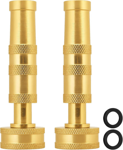 Adjustable High Pressure Garden Hose Nozzle - Brass Sprayer with Ball Valve, 3/4 GHT Thread for Car Washing, Garden Watering & Heavy Duty Cleaning